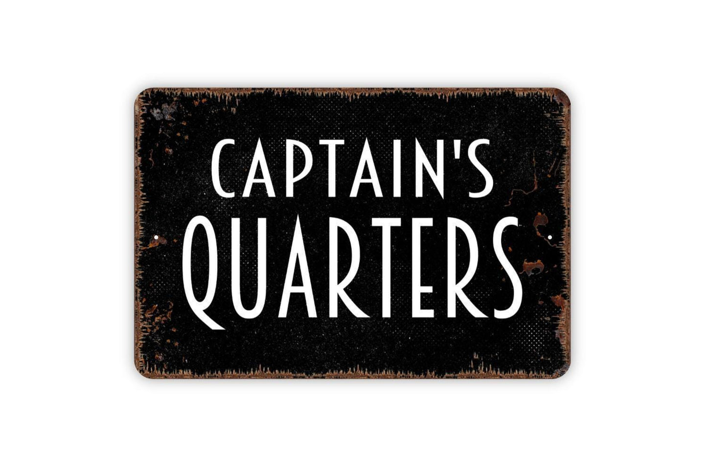 Captain’s Quarters Sign | Nautical Coastal Wall Decor | Rustic Beach House Ocean Theme Bar Cabin Sign | Metal Sign or Vinyl Sticker