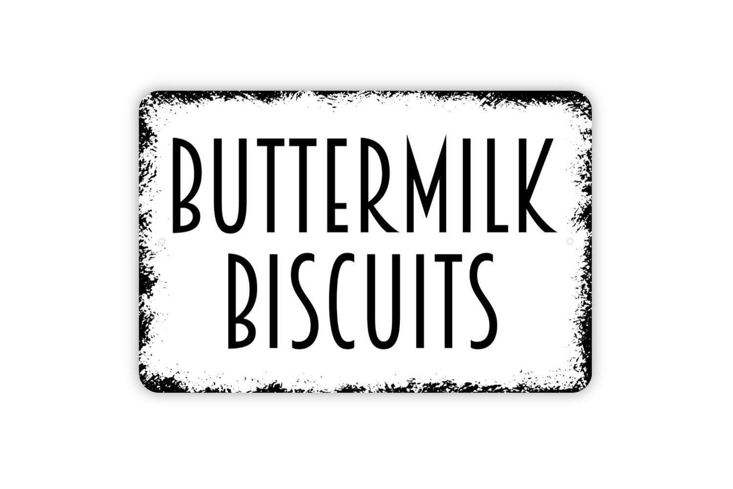Buttermilk Biscuits Sign - Kitchen Pantry Farmhouse Breakfast Metal Wall Art - Indoor or Outdoor