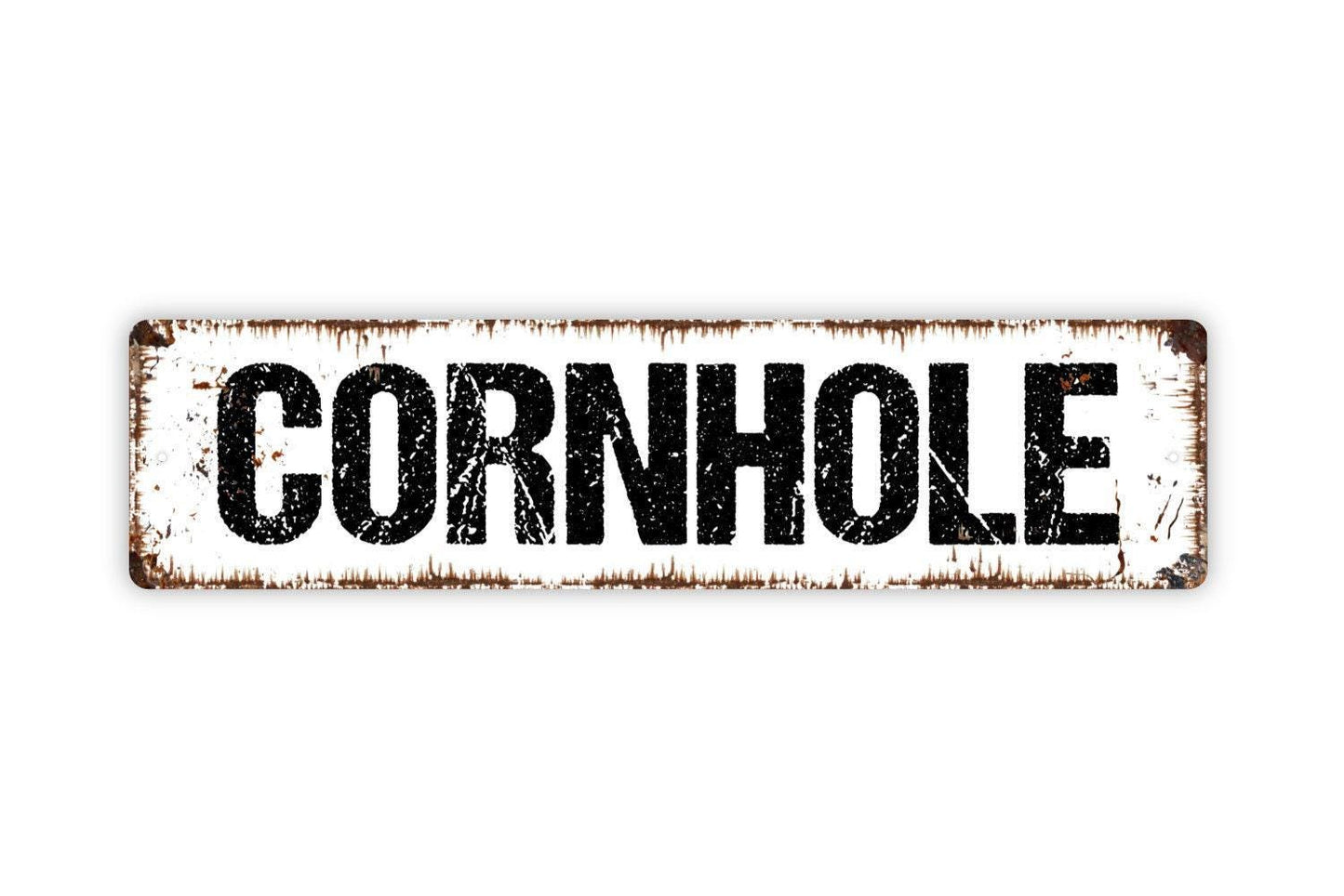 Cornhole Sign | Rustic Game Room Wall Decor | Backyard Party Sign | Custom Metal Sign or Vinyl Sticker | Farmhouse Outdoor Game Art