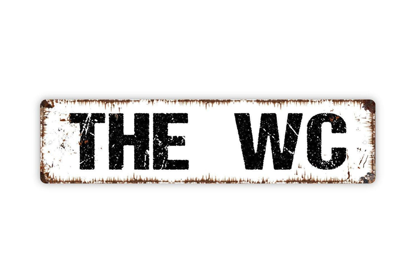 The WC Sign - Water Closet Distressed Bathroom Restroom Vinyl Sticker Or  Street Metal Sign or Door Name Plate Plaque