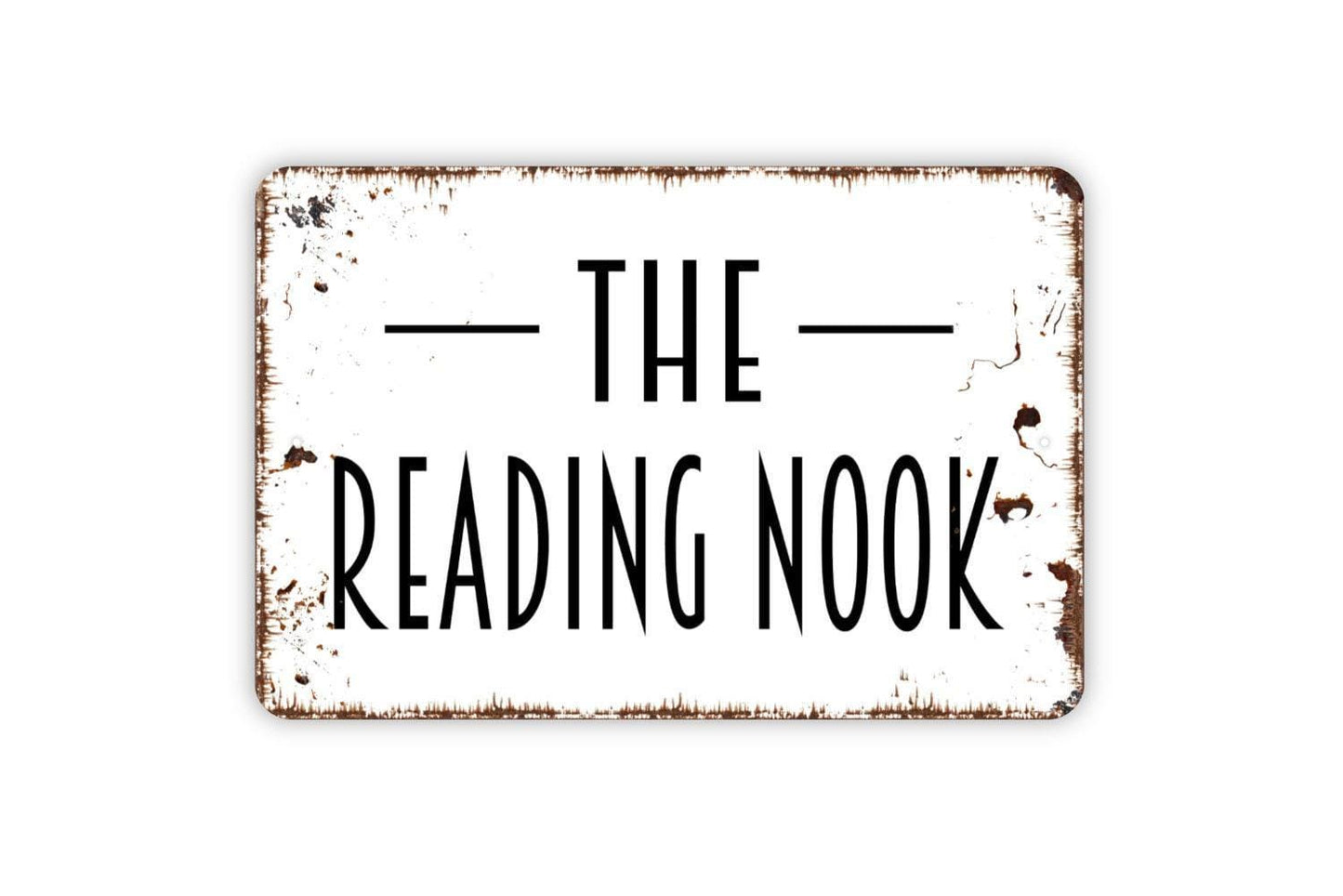 The Reading Nook Sign, Metal Sign, Farmhouse Contemporary Modern Wall Metal Sign