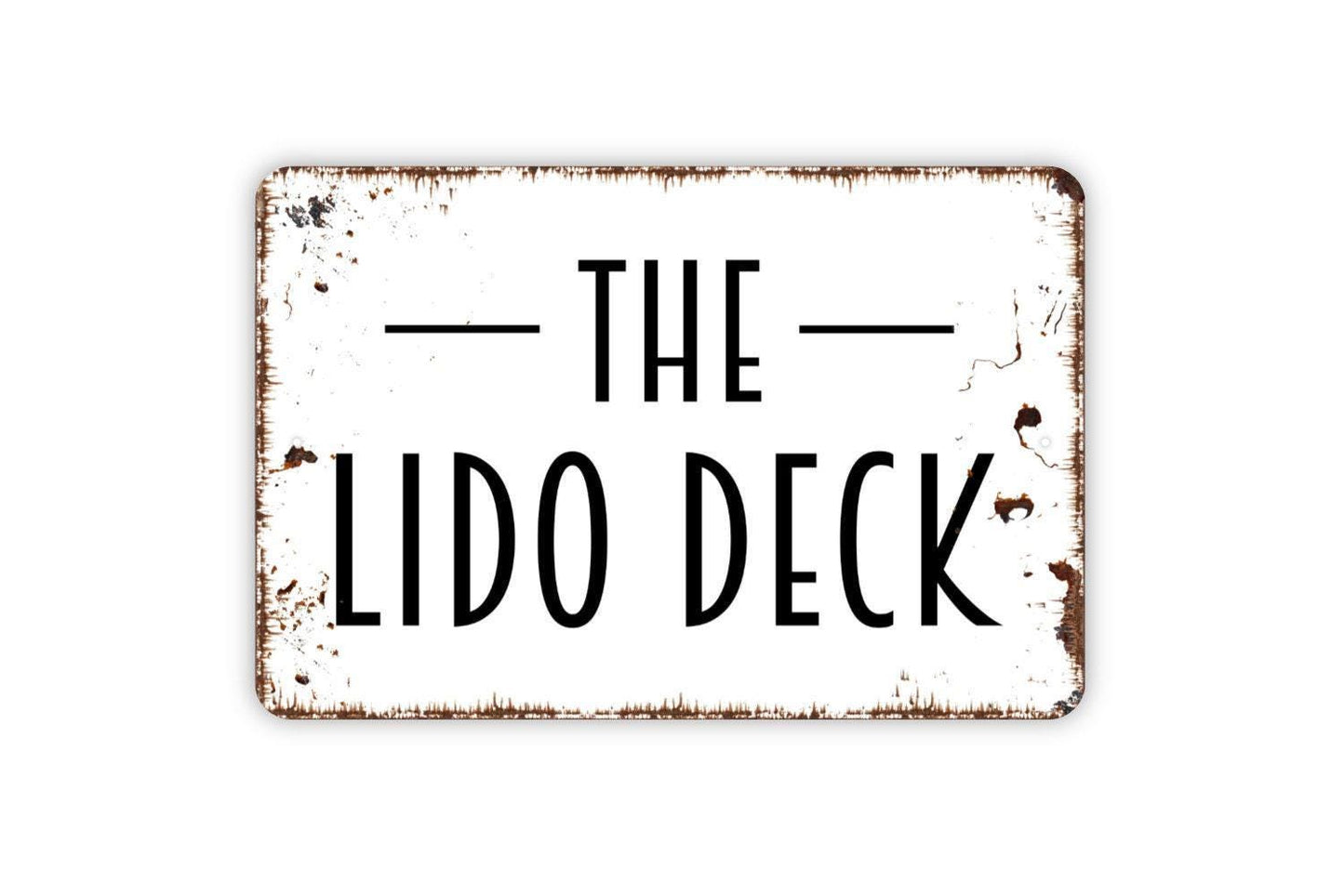 The Lido Deck Sign - Metal Sign, Farmhouse Contemporary Modern Wall Metal Sign