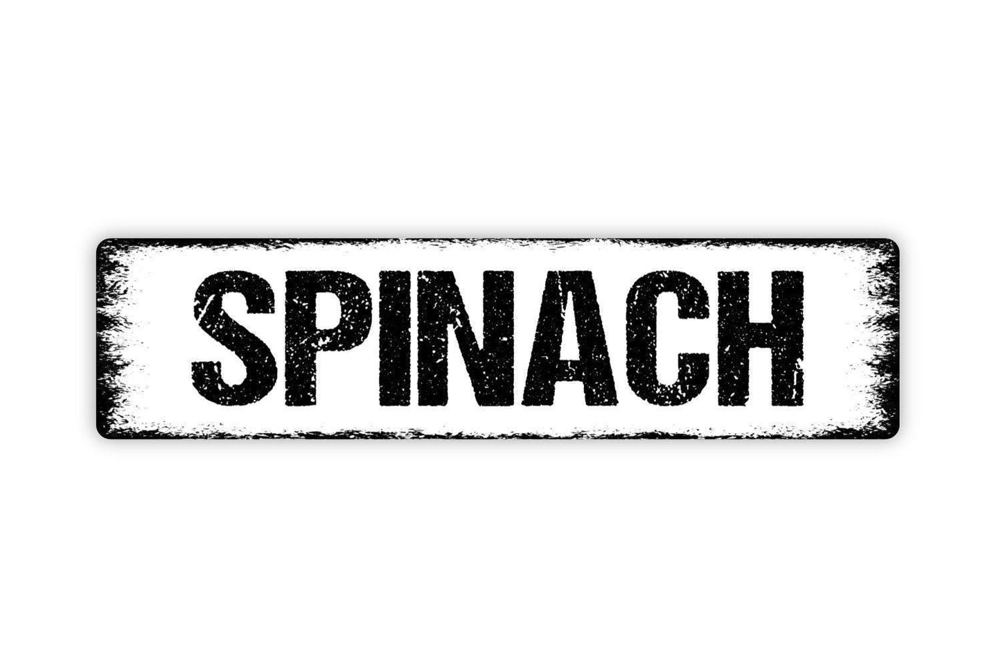 Spinach Sign | Rustic Kitchen Wall Decor | Farmhouse Vegetable Garden Sign | Custom Metal Sign or Vinyl Sticker | Country Market Wall Art