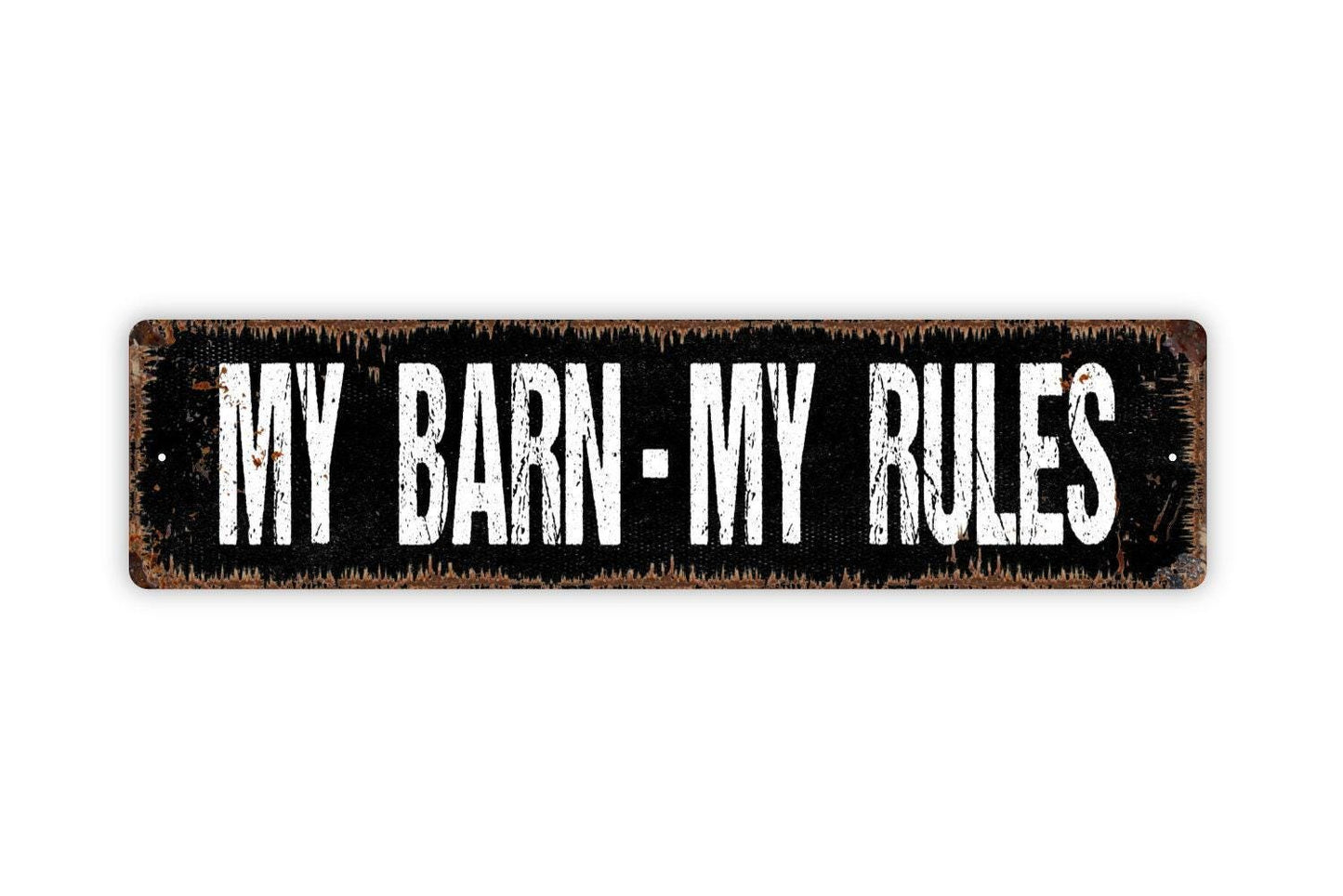 My Barn My Rules Sign - Farm Farmhouse Vinyl Sticker Or  Street Metal Sign or Door Name Plate Plaque Barn Farmer