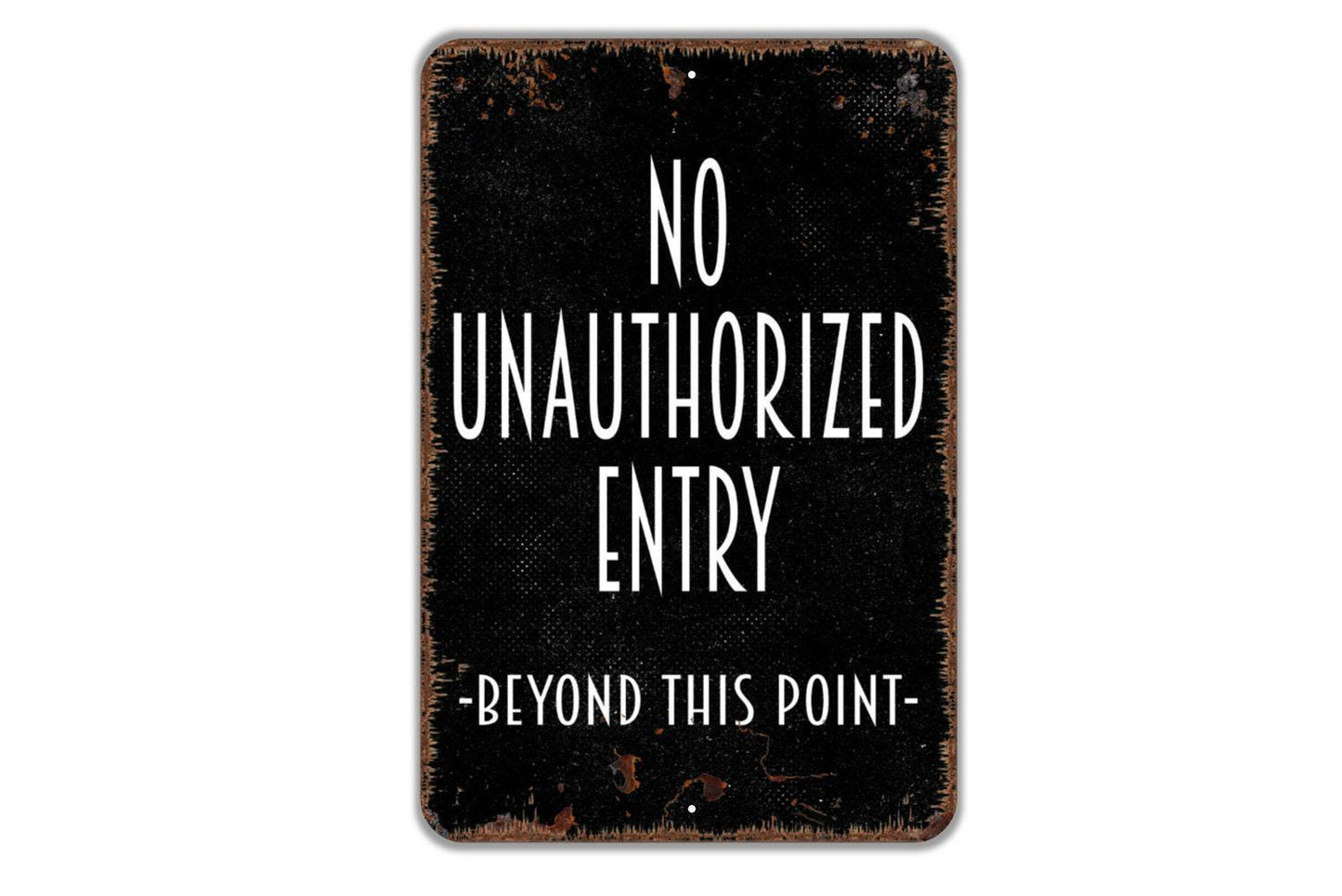 No Unauthorized Access Beyond This Point  Sign - Private Property Indoor or Outdoor Metal Sign