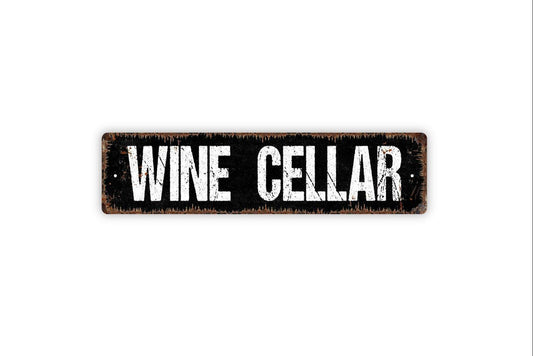 Wine Cellar Sign - Kitchen Pantry Winery Vineyard Cork Bottle Glass Vinyl Sticker Or  Street Metal Sign or Door Name Plate Plaque