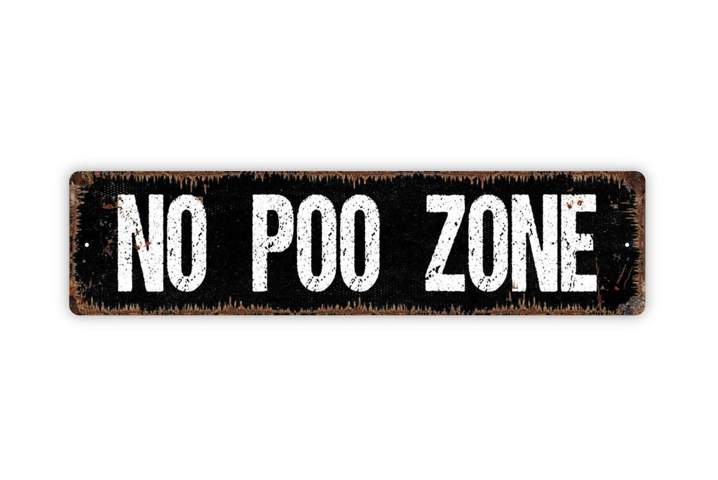 No Poo Zone Sign Metal or Vinyl Sticker | Funny Camper Sign | RV Bathroom Decor | Travel Trailer Humor Sign | Camping Gift Sticker