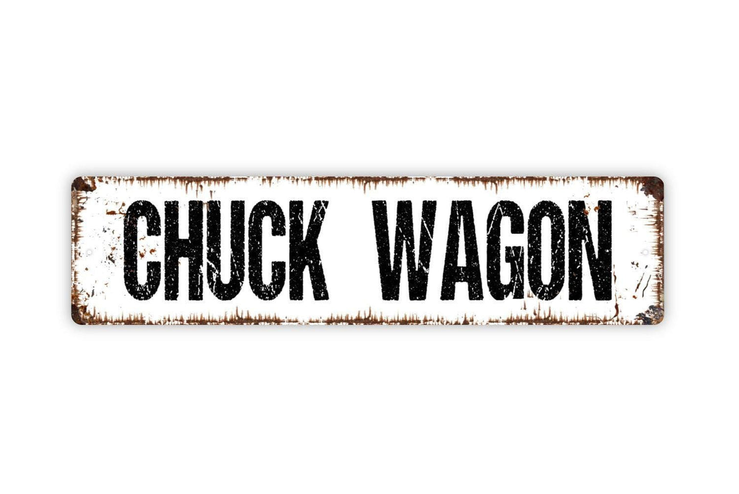 Chuck Wagon Sign - Vinyl Sticker Or  Street Metal Sign or Door Name Plate Plaque
