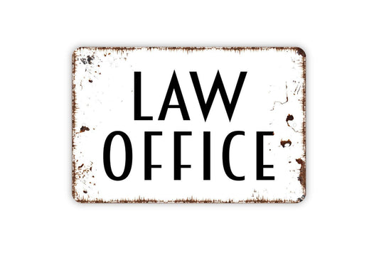 Law Office Sign | Professional Legal Attorney Decor | Metal Sign or Vinyl Sticker for Office Lobby Reception Firm