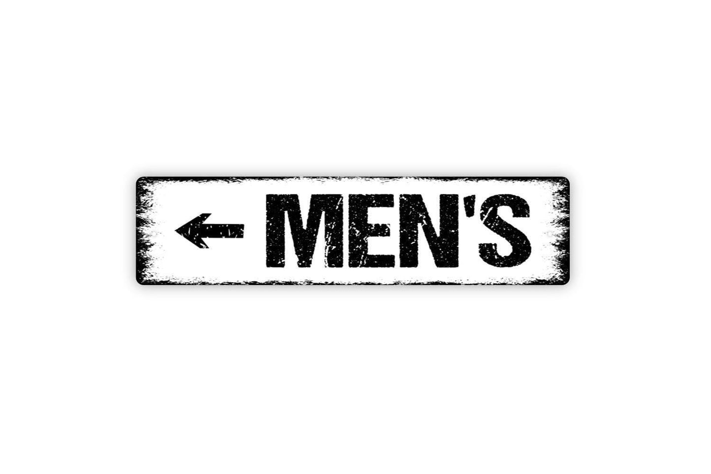 Men's With Arrow Sign - Restroom Bathroom Dressing Room Changing Room Vinyl Sticker Or  Metal Street Sign or Door Name Plate Plaque