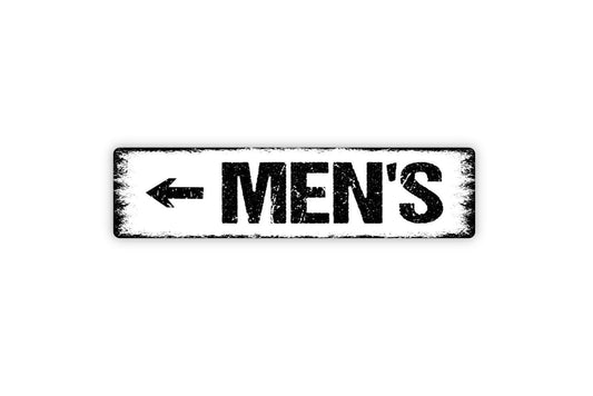 Men's With Arrow Sign - Restroom Bathroom Dressing Room Changing Room Vinyl Sticker Or  Metal Street Sign or Door Name Plate Plaque
