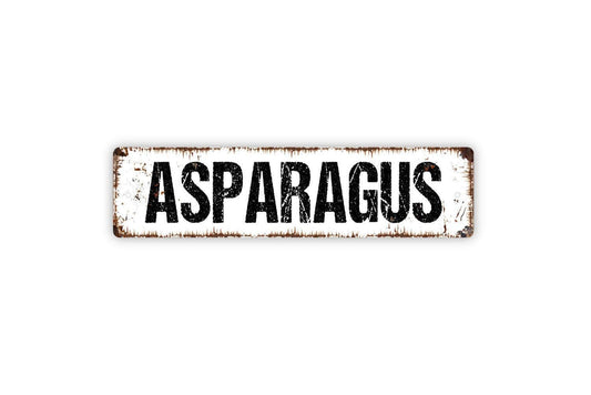 Asparagus Sign - Garden Marker Produce Vegetable Farmers Market Vinyl Sticker Or  Street Metal Sign or Door Name Plate Plaque