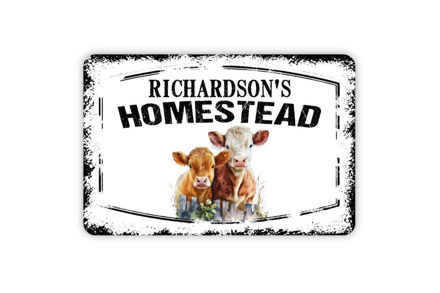 Personalized Homestead Sign | Custom Rustic Farmhouse Wall Sign for Ranch, Farm, or Country Home | Metal Sign or Vinyl Sticker Décor