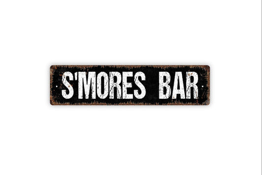 S'mores Bar Sign - Smores Fire Pit Campfire Camping Vinyl Sticker Or  Street Metal Sign or Door Name Plate Plaque