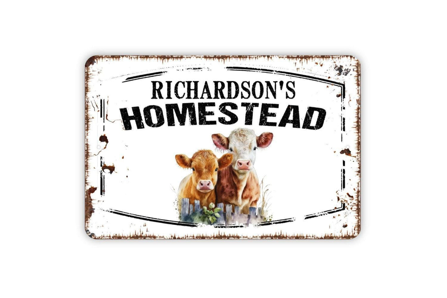 Personalized Homestead Sign | Custom Rustic Farmhouse Wall Sign for Ranch, Farm, or Country Home | Metal Sign or Vinyl Sticker Décor
