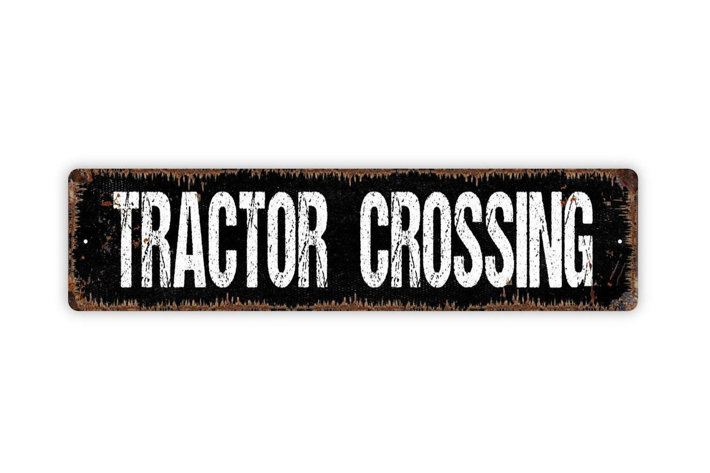 Tractor Crossing Sign - Farmhouse Farmer Ranch Vinyl Sticker Or  Street Metal Sign or Door Name Plate Plaque