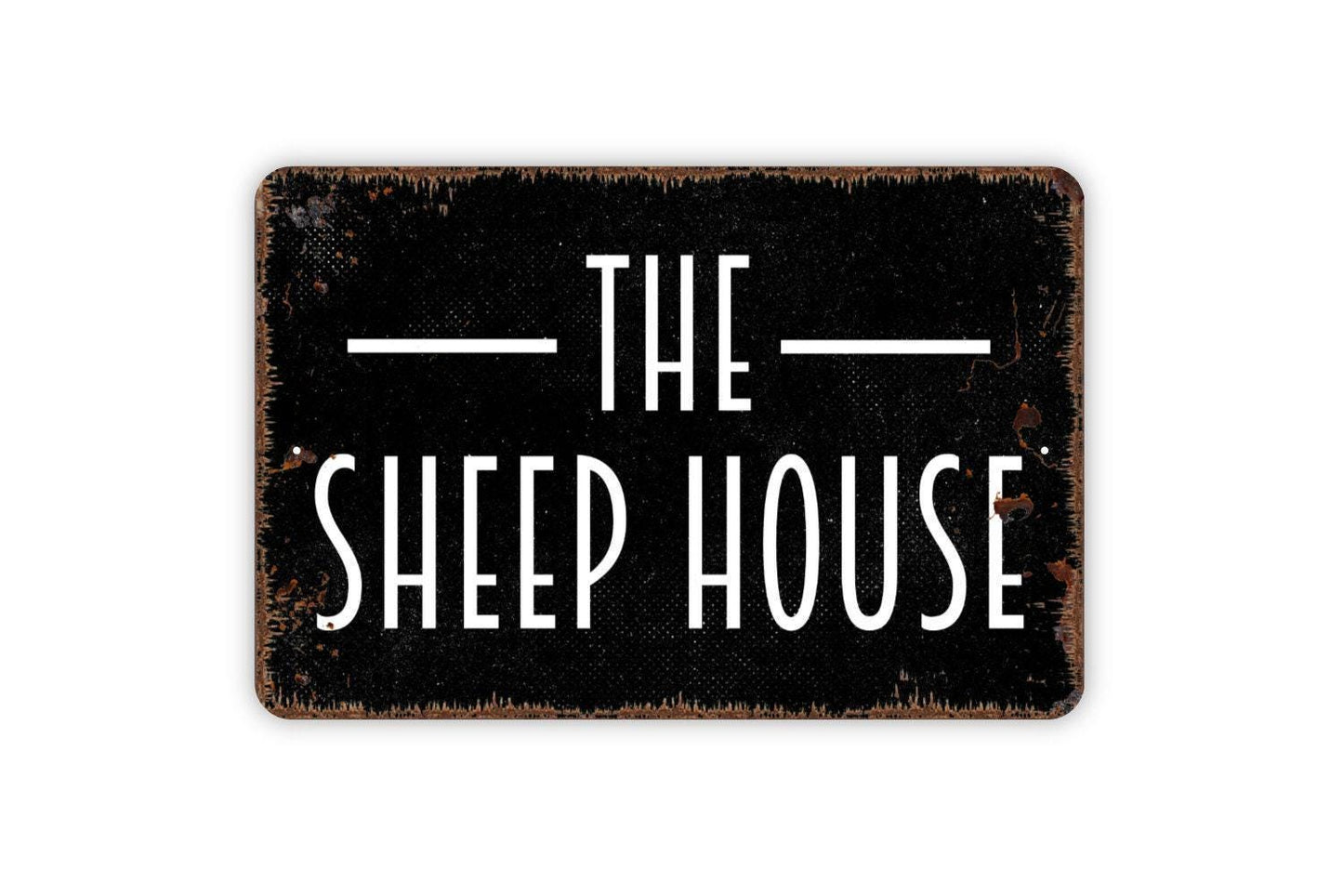 The Sheep House Sign | Farmhouse Sheep Sign | Personalized Family Name Sign | Custom Metal Sign or Vinyl Sticker | Rustic Farm Decor