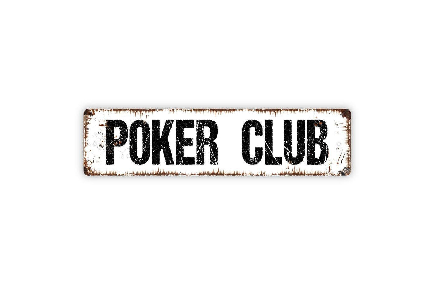 Poker Club Sign | Rustic Game Room Wall Decor | Casino or Man Cave Sign | Custom Metal Sign or Vinyl Sticker | Bar or Lounge Wall Art