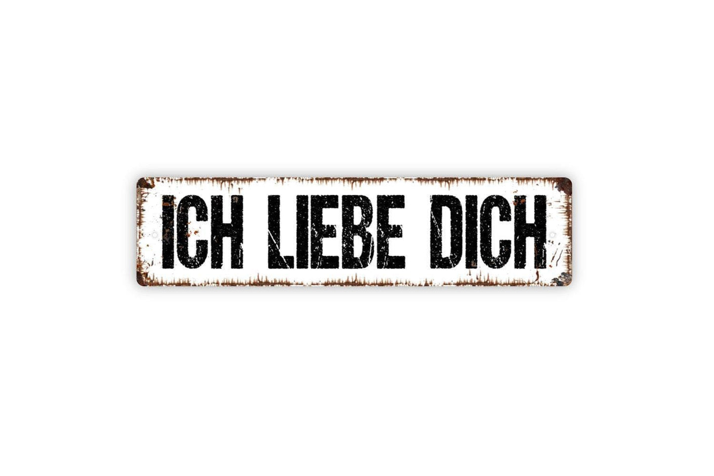 Ich Liebe Dich Sign | Rustic Farmhouse German Love Wall Sign for Bedroom, Wedding, or Anniversary Gift | Metal Sign or Vinyl Sticker Décor