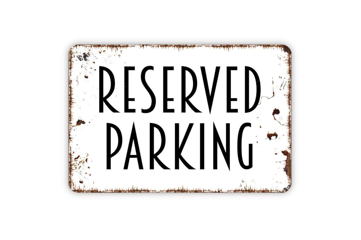 Reserved Parking Sign | Safety Warning Lot Garage Driveway Decor | Metal Sign or Vinyl Sticker for Business Home Office