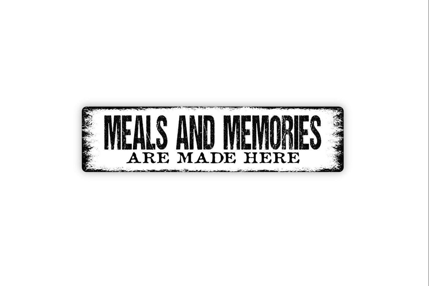 Meals and Memories Are Made Here Sign Metal or Vinyl Sticker | Rustic Farmhouse Kitchen Decor | Dining Room Sign | Family Gathering Gift