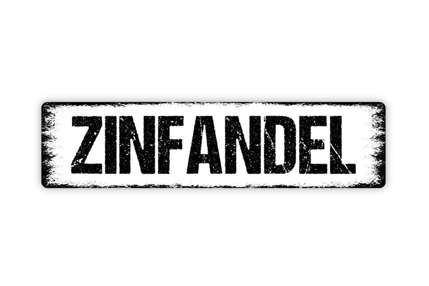 Zinfandel Sign - Berry Dark Fruit Wine Winery Vinyl Sticker Or  Street Metal Sign or Door Name Plate Plaque