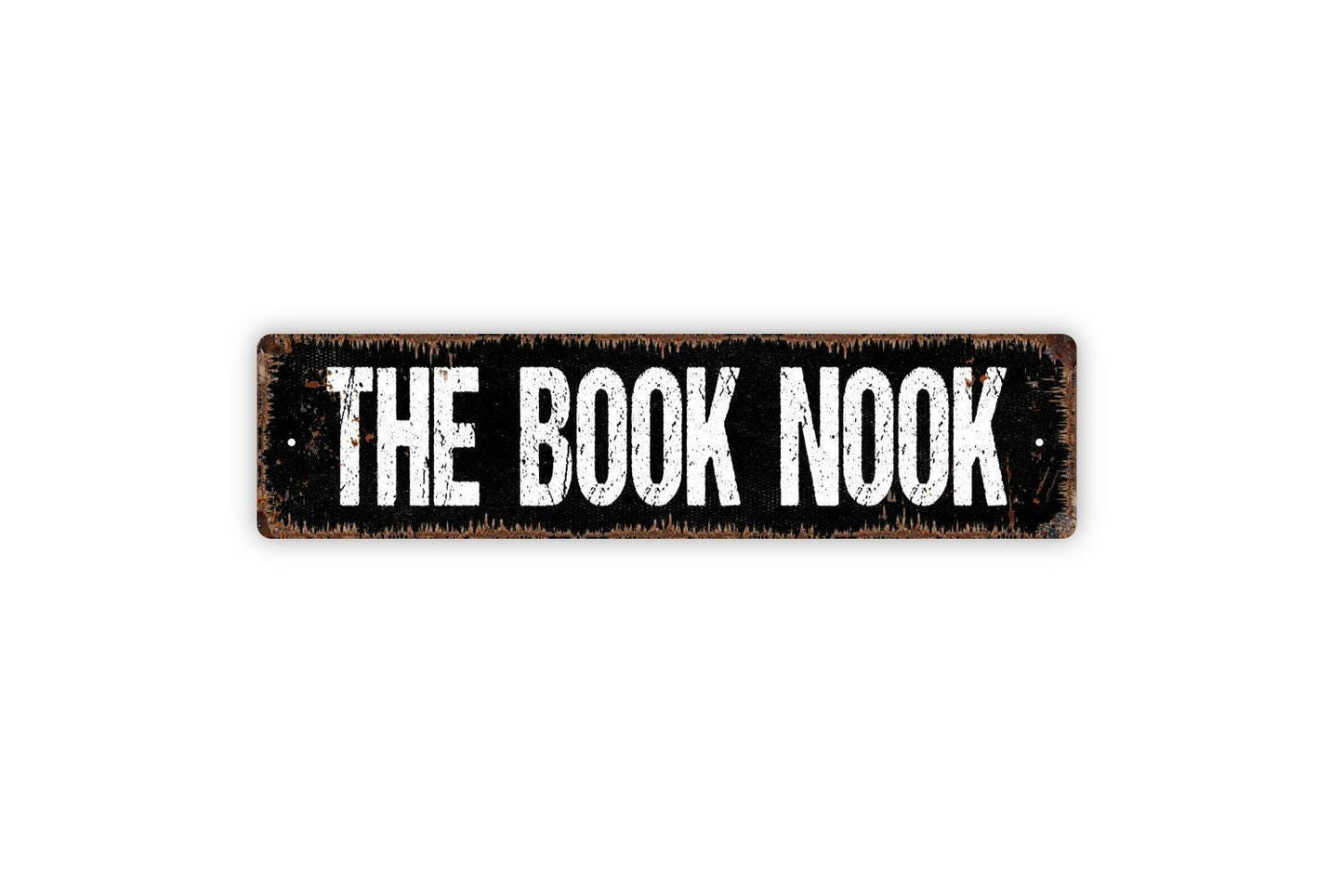 The Book Nook Sign - Free Library Reading Corner Lending Library Reading Vinyl Sticker Or  Street Metal Sign or Door Name Plate Plaque