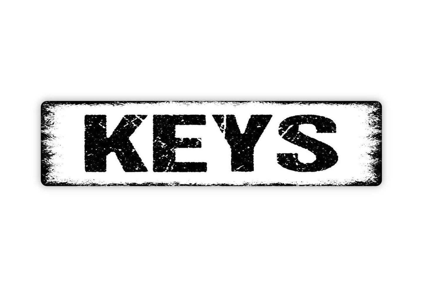 Keys Sign - Hang Keys Here Key Storage Vinyl Sticker Or  Street Metal Sign or Door Name Plate Plaque