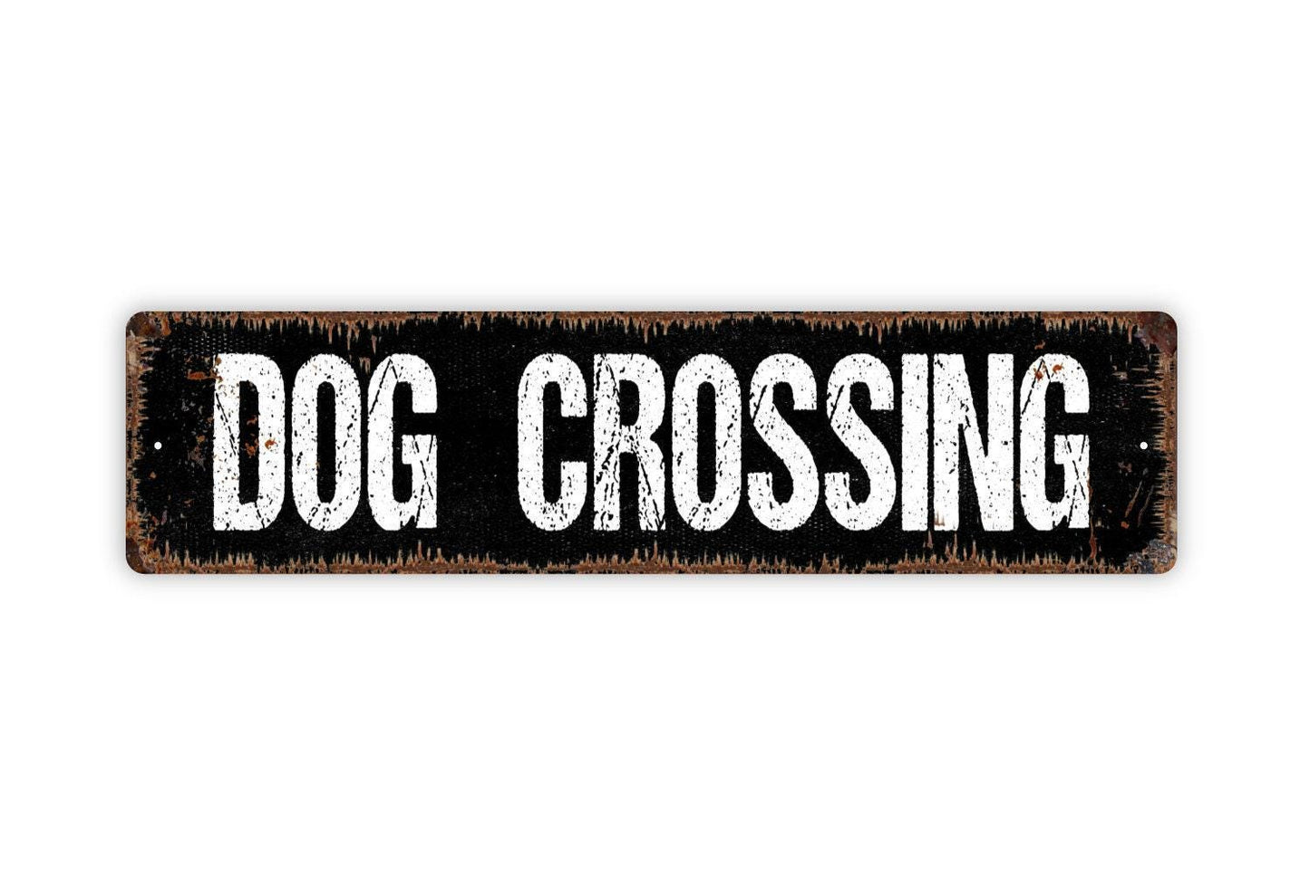 Dog Crossing Sign - Puppy Pup K9 Pet Lover Vinyl Sticker Or  Street Metal Sign or Door Name Plate Plaque