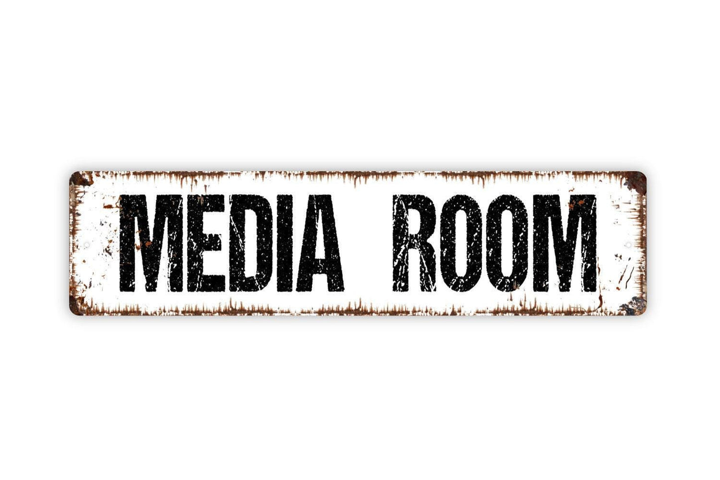 Media Room Sign | Home Theater Metal Sign or Vinyl Sticker | Movie Room, Entertainment, TV Room, Game Room, Man Cave, Family Room Wall Decor
