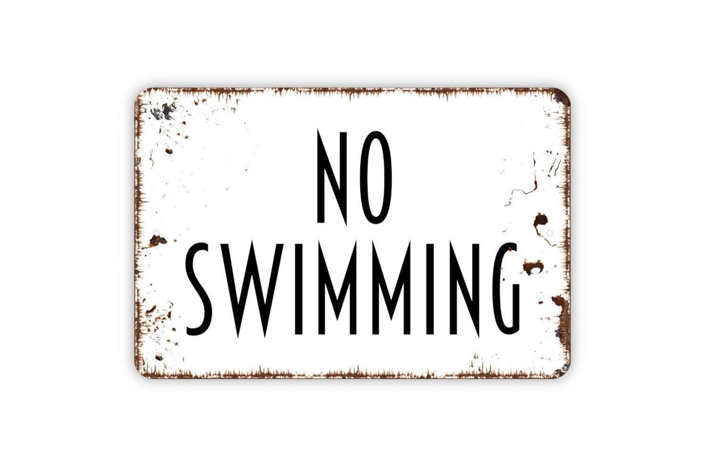 No Swimming Sign - Private Property Metal Indoor or Outdoor