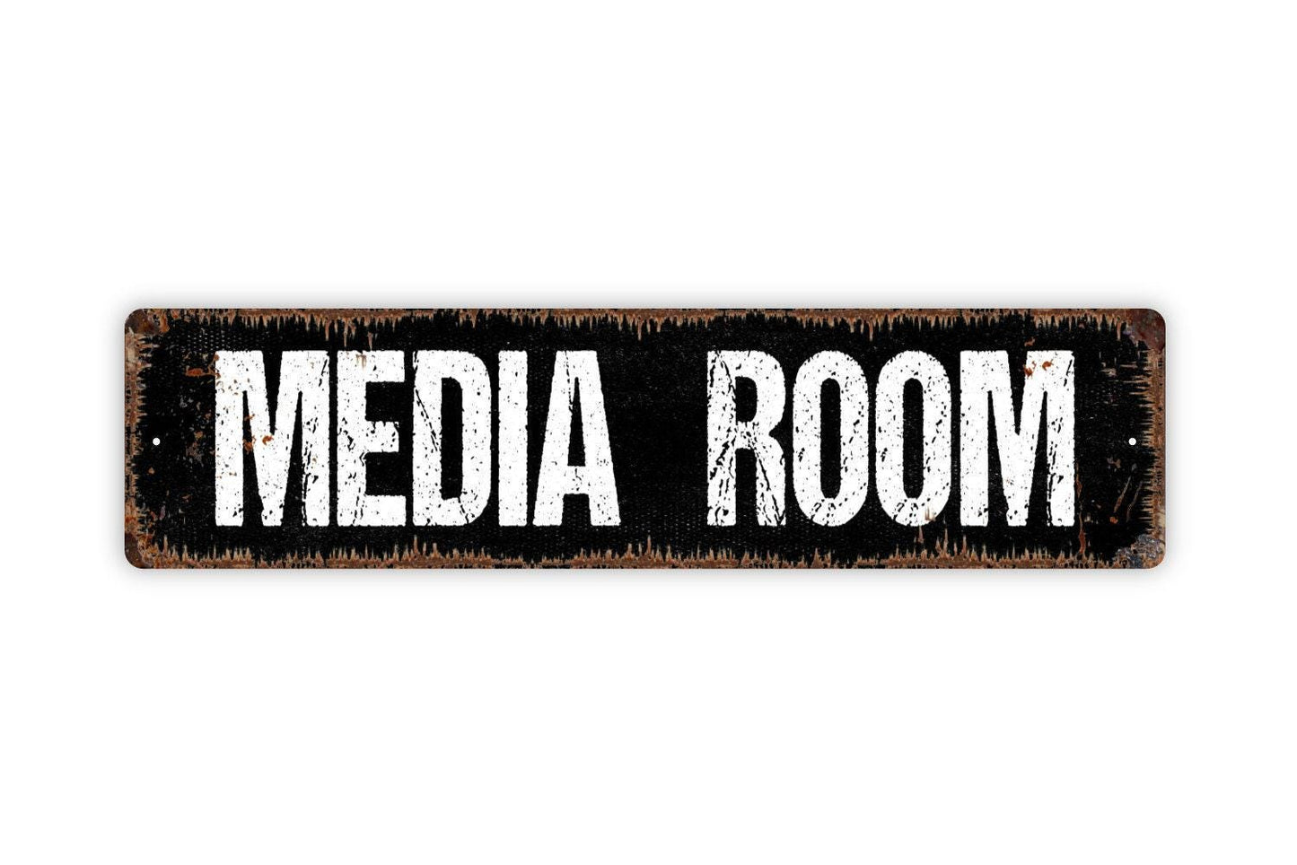 Media Room Sign | Home Theater Metal Sign or Vinyl Sticker | Movie Room, Entertainment, TV Room, Game Room, Man Cave, Family Room Wall Decor