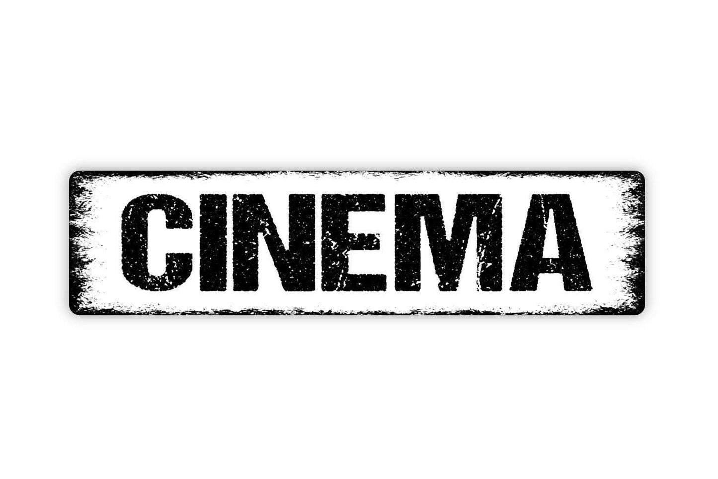 Cinema Metal Sign - Home Theater Theatre Media Room Movies Vinyl Sticker Or  Street Metal Sign or Door Name Plate Plaque