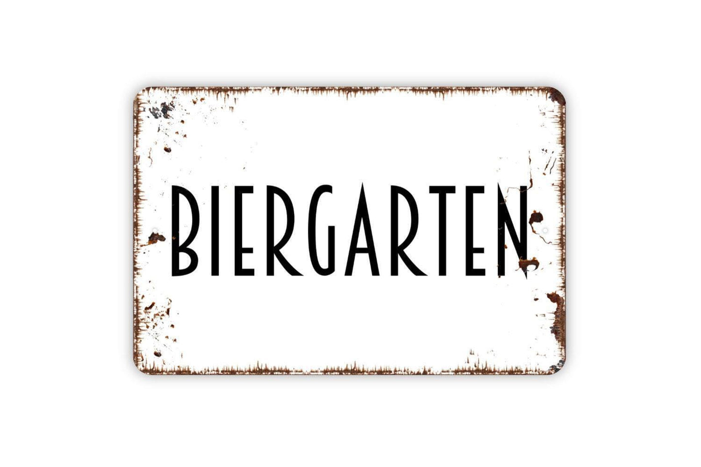 Biergarten Sign | German Beer Garden Bar Pub Decor | Metal Sign or Vinyl Sticker for Kitchen Patio Restaurant Oktoberfest