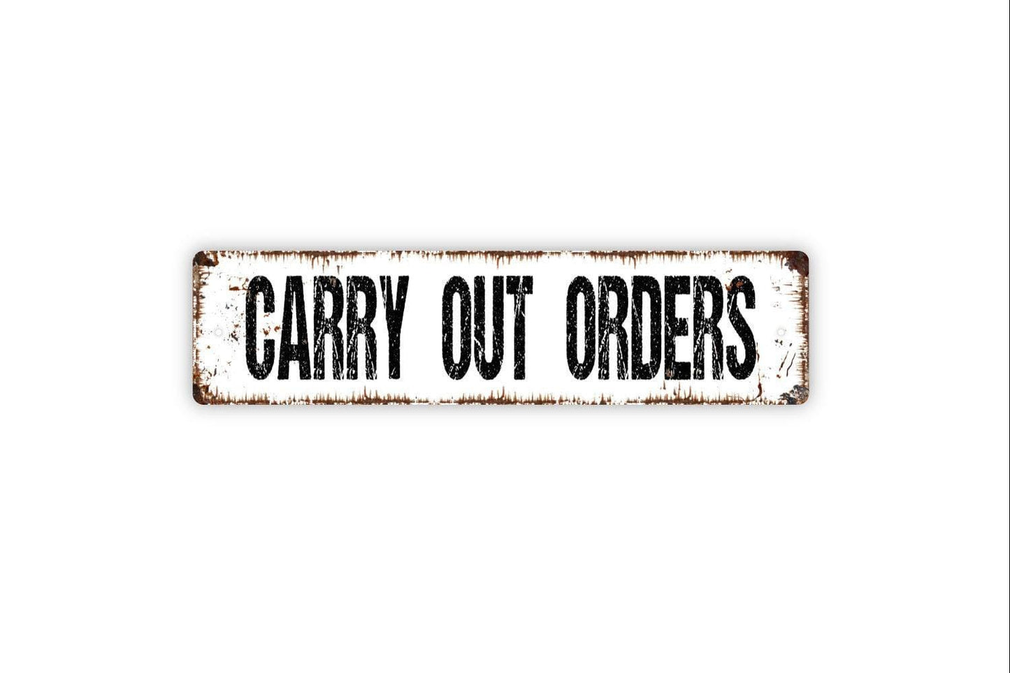 Carry Out Orders Sign | Rustic Restaurant Wall Sign | Takeout Counter Decor | Custom Metal Sign or Vinyl Sticker | Farmhouse Kitchen Art
