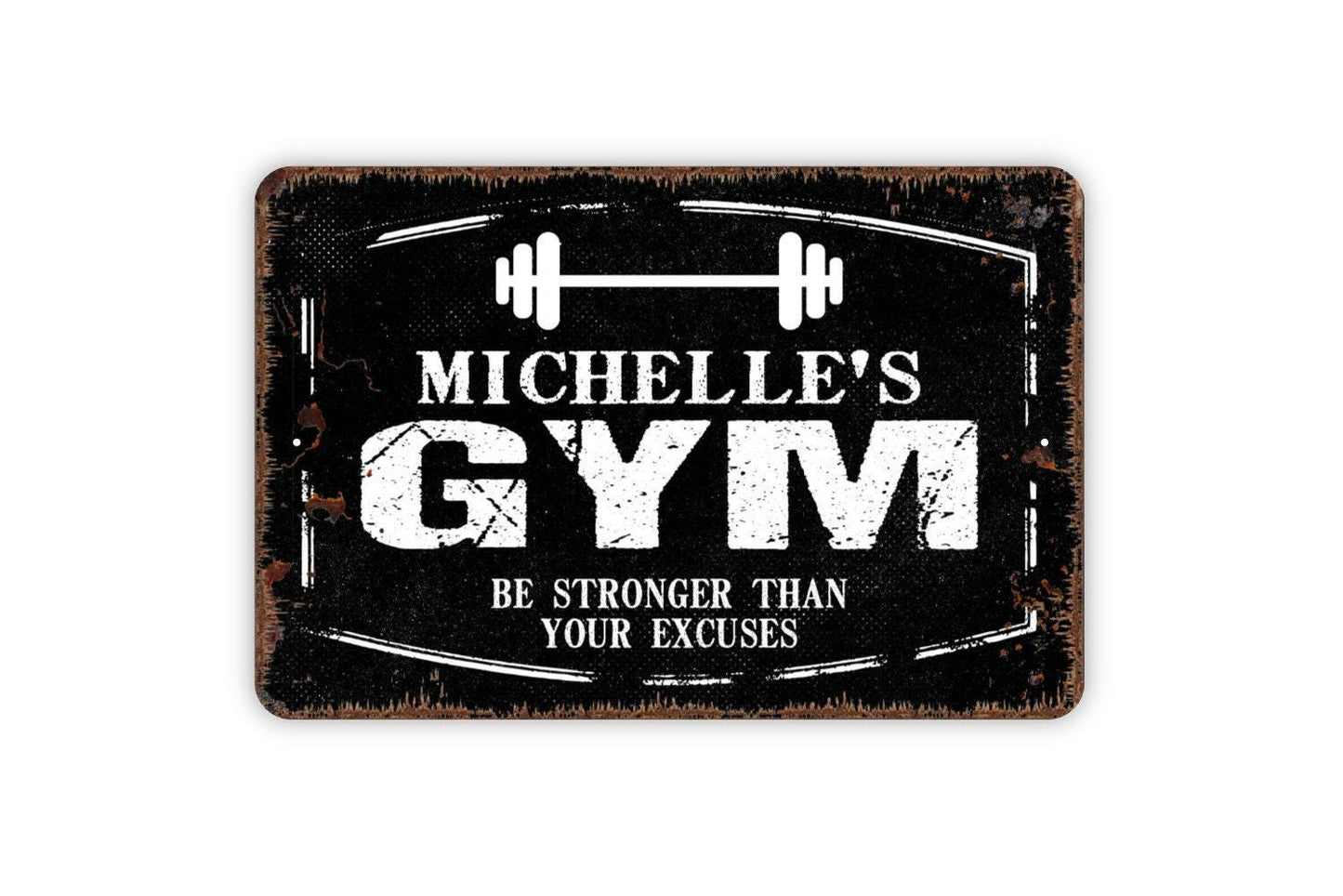 Personalized Gym Sign - Custom Workout Home Gym Fitness Metal Wall Art Indoor Or Outdoor