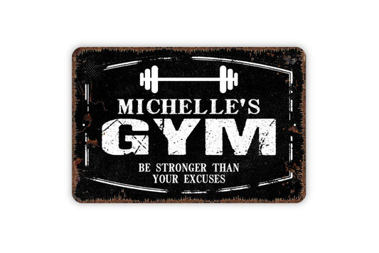 Personalized Gym Sign - Custom Workout Home Gym Fitness Metal Wall Art Indoor Or Outdoor