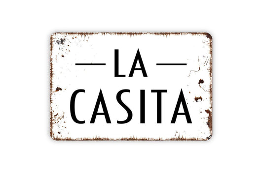 La Casita Sign | Spanish Home Decor for House, Porch, or Casita | Metal Sign or Vinyl Sticker for Entryway, Patio, or Living Space