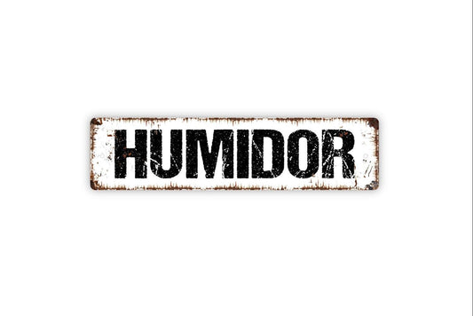 Humidor Sign - Cigar Lounge Bar Vinyl Sticker Or  Street Metal Sign or Door Name Plate Plaque