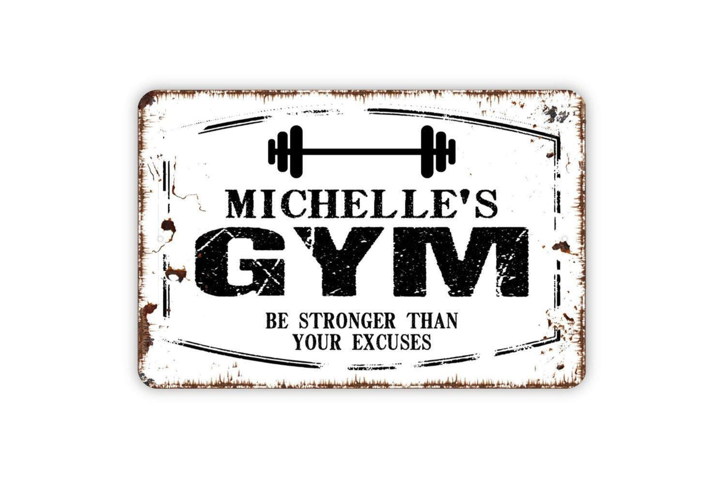 Personalized Gym Sign - Custom Workout Home Gym Fitness Metal Wall Art Indoor Or Outdoor