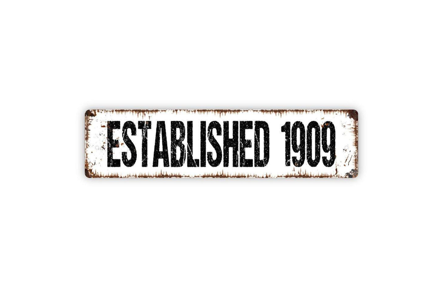 Established Year Sign - Establishment Beginning Custom Year Date Vinyl Sticker Or  Street Metal Sign or Door Name Plate Plaque