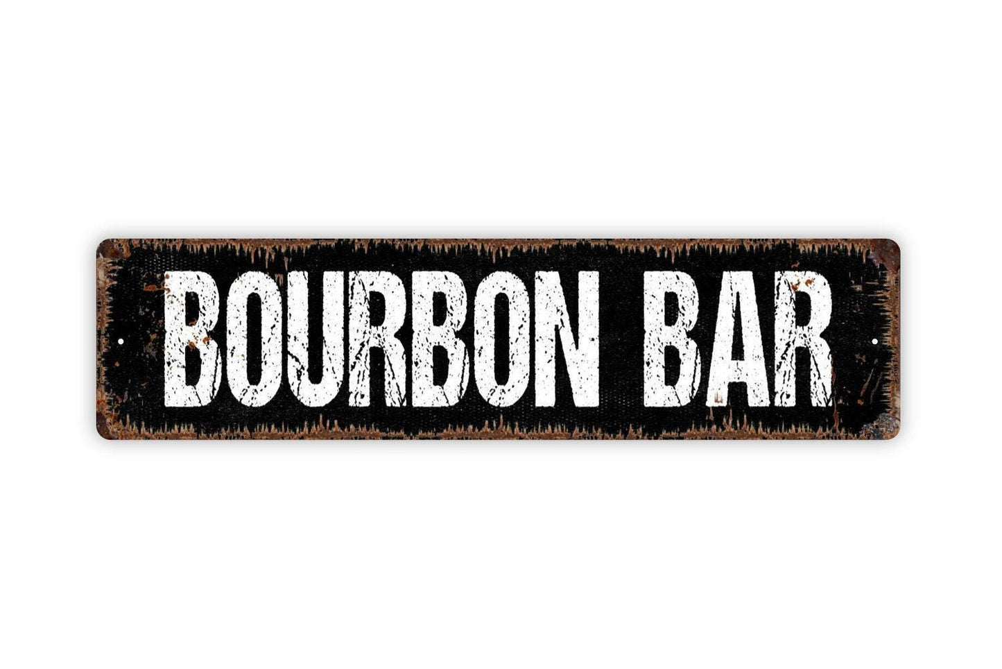 Bourbon Bar Sign Metal or Vinyl Sticker | Rustic Home Bar Decor | Whiskey Lover Gift | Bourbon Room Sign | Country Bar or Lounge Decor