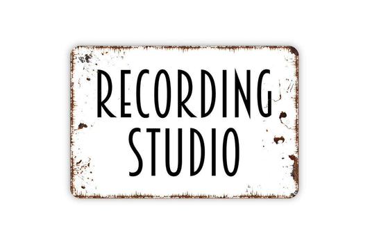 Recording Studio Sign | Music Producer Band DJ Wall Decor | Metal Sign or Vinyl Sticker for Studio Office Man Cave Bar