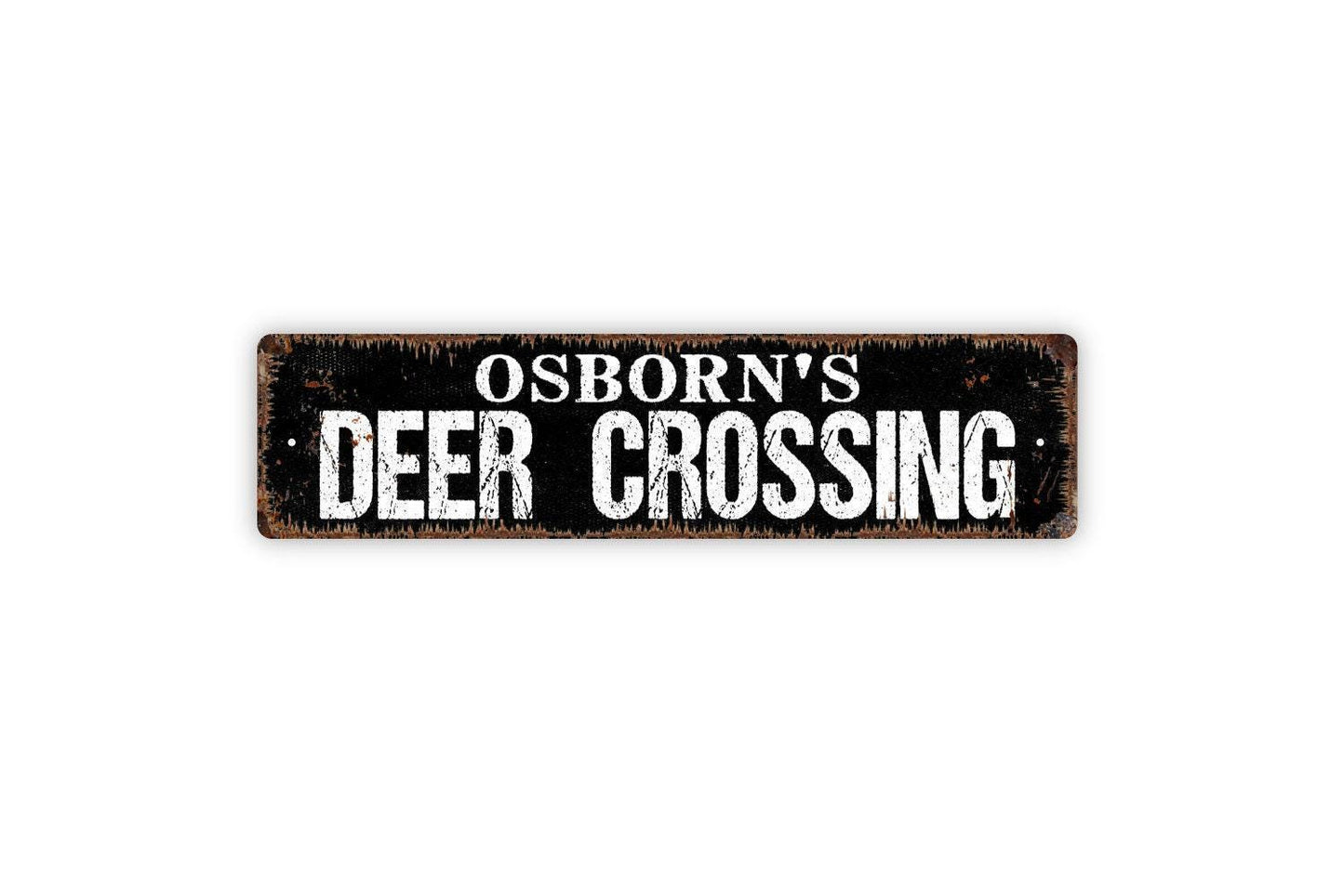 Personalized Deer Crossing Sign, Custom Metal Sign, Vinyl Sticker Or  Street Sign or Door Name Plate Plaque