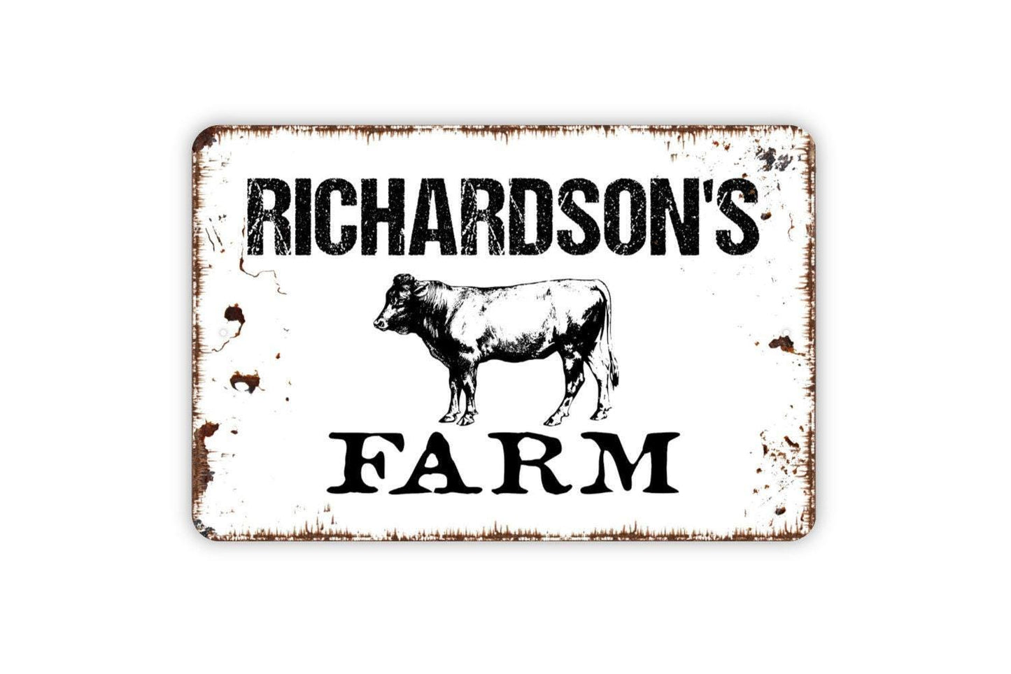 Personalized Cattle Farm Sign - Custom Cow Metal Wall Art
