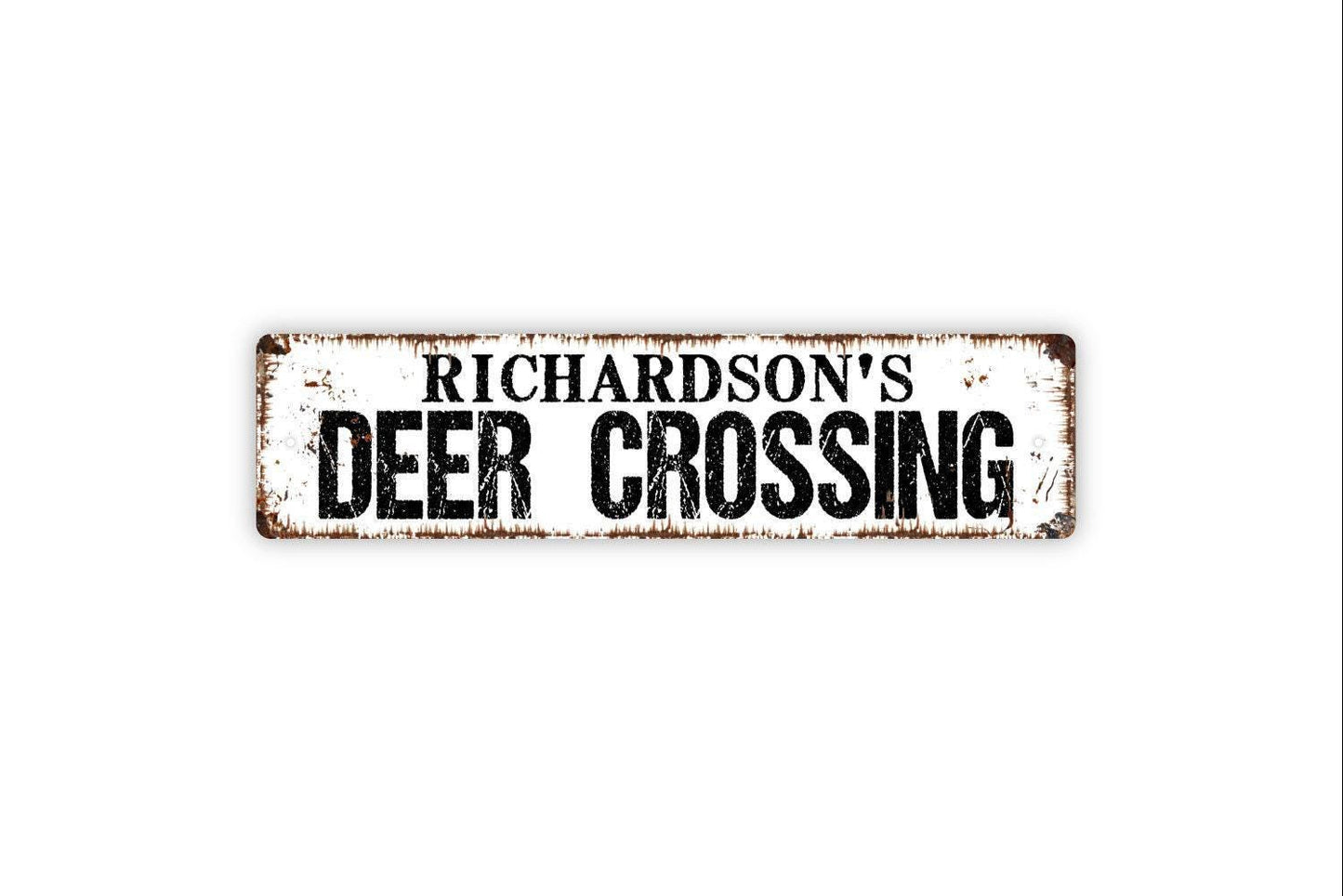 Personalized Deer Crossing Sign, Custom Metal Sign, Vinyl Sticker Or  Street Sign or Door Name Plate Plaque