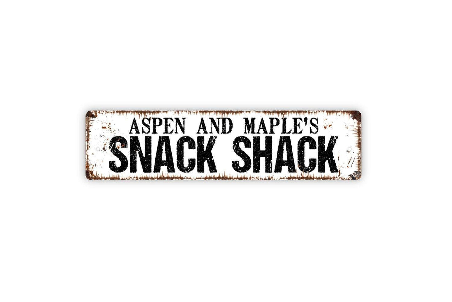 Personalized Snack Shack Sign | Custom Concession Stand Sign Metal or Vinyl Sticker | Rustic Kitchen Decor | Outdoor Patio or Pool Snack