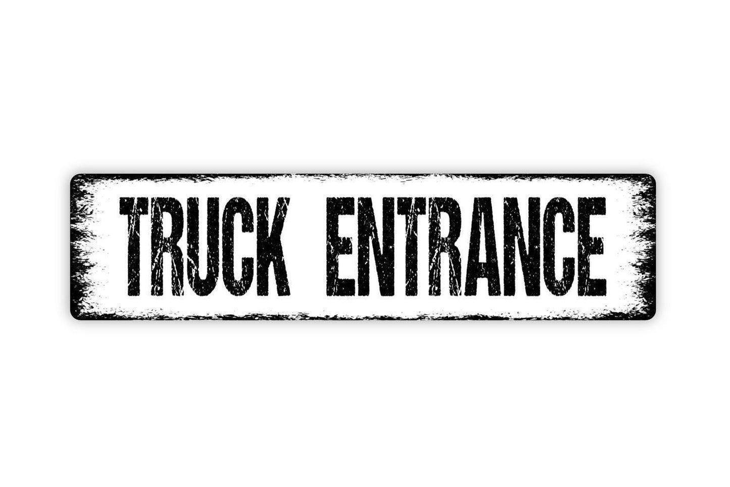 Truck Entrance Sign - Deliveries Drop Off Delivery Loading Receiving Business Vinyl Sticker Or  Street Metal Sign or Door Name Plate Plaque