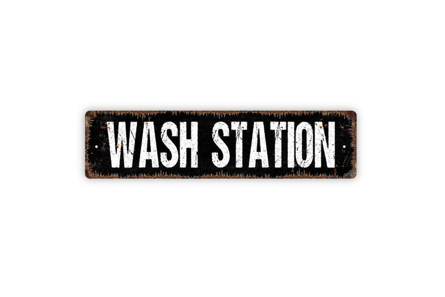 Wash Station Sign – Hand Washing Wall Decor – Bathroom, Kitchen, or Workplace Safety Sign – Metal Sign or Vinyl Sticker