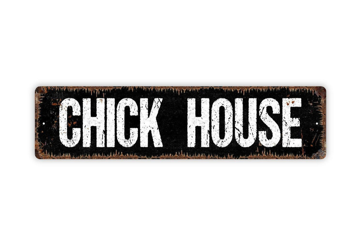 Chick House Sign - Hen Chicken Eggs Rooster Eggs Vinyl Sticker Or  Street Metal Sign or Door Name Plate Plaque